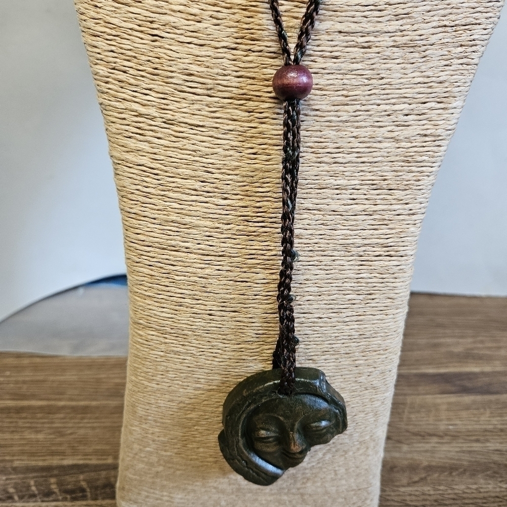 Vintage Korean "Smile of Silla" Clay Tile Pendant